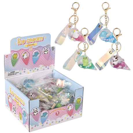 Kawaii Animal Ice Cream Clip On (24 Pc Display)