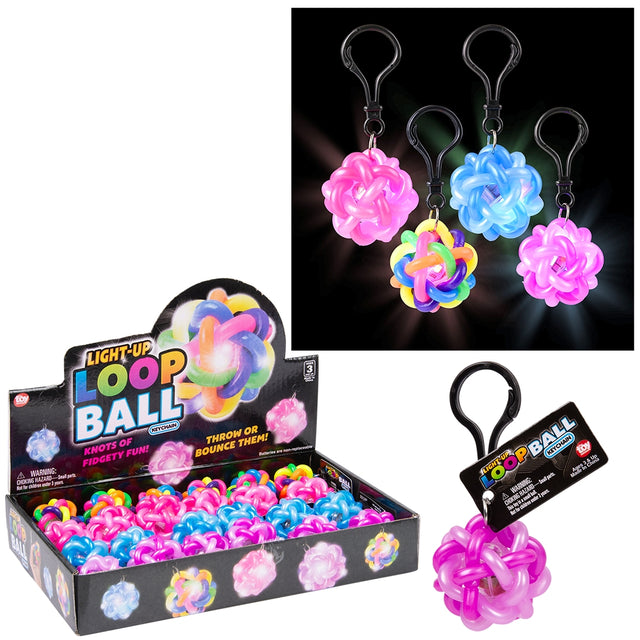 Light-Up Loop Ball Backpack Clip (24 Ct)
