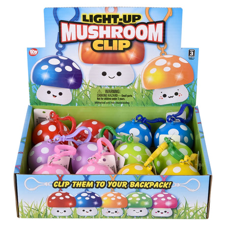 Light-Up Mushroom Clip-Ons (12 Piece Display)