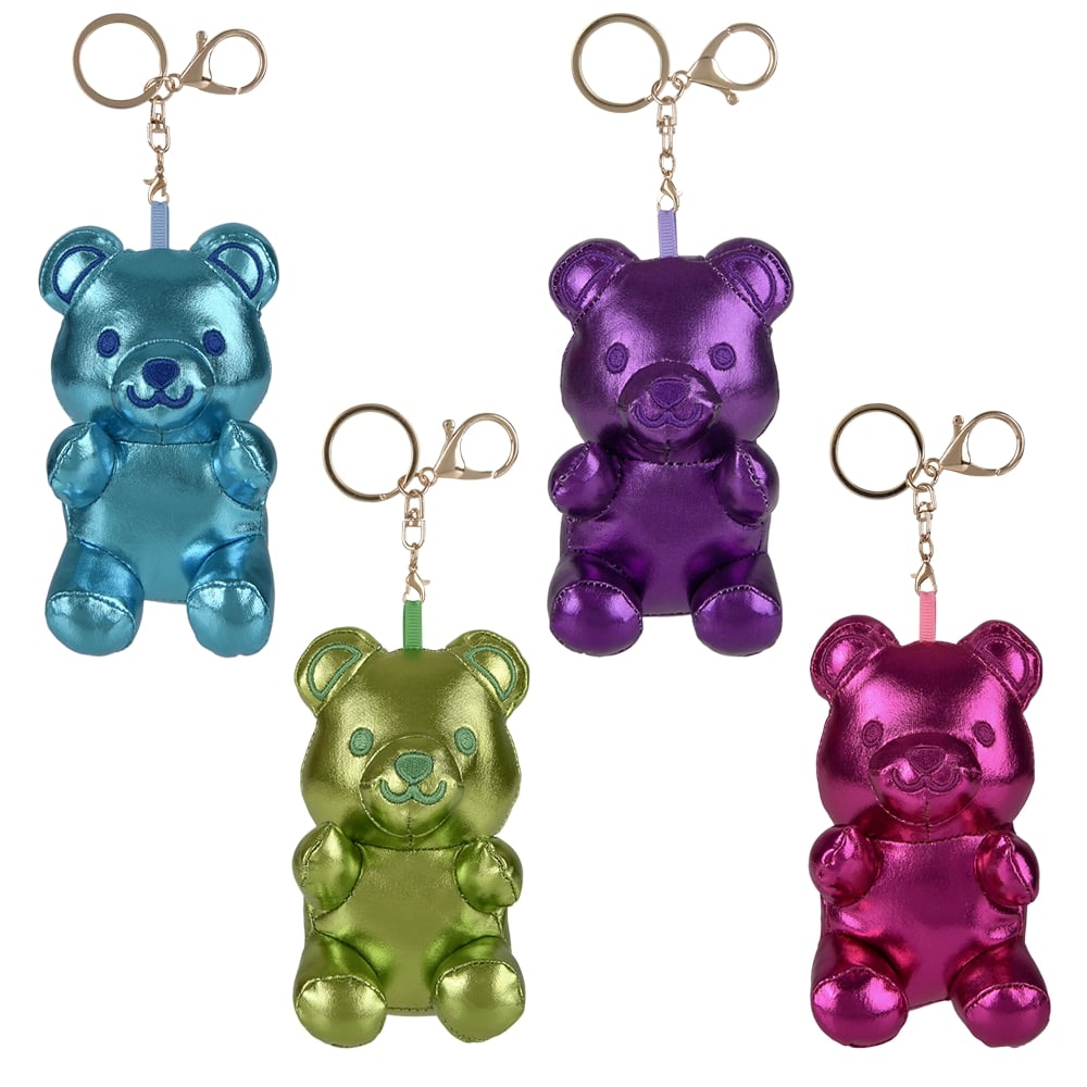 Metallic Yummy Bear Plush Clip On (1 DZ)