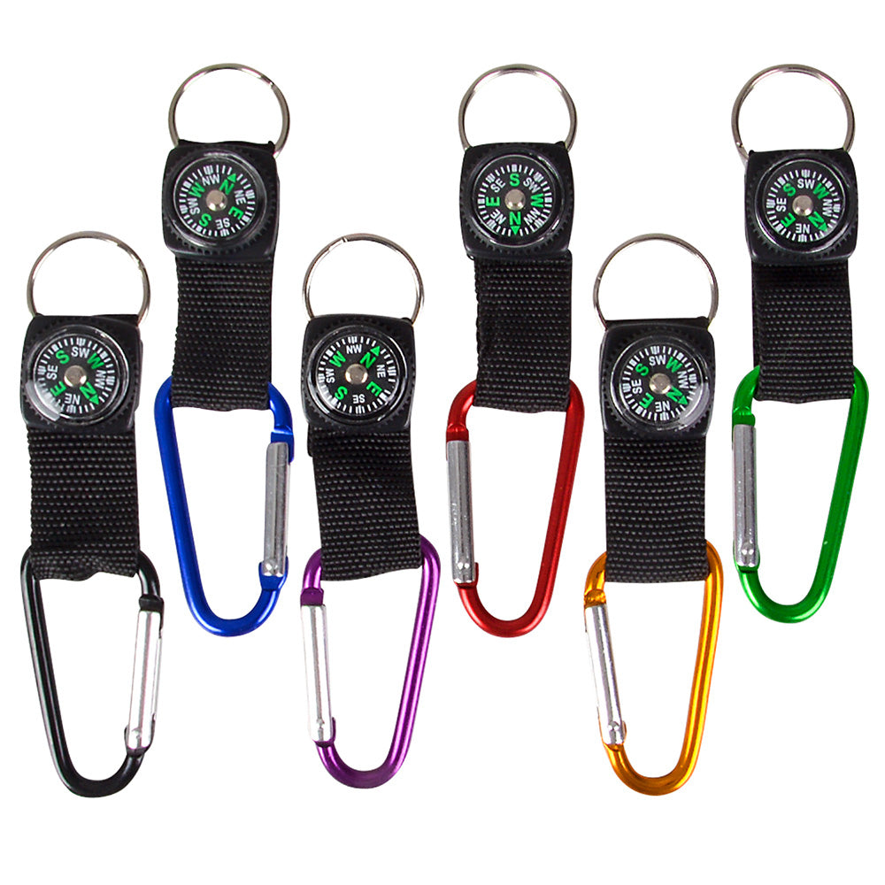 Rock Clip Keychain With Compass (1 DZ)