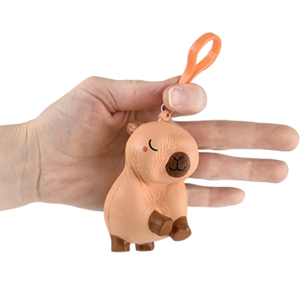 Capybara Squish Backpack Clip (12 Pc Display)