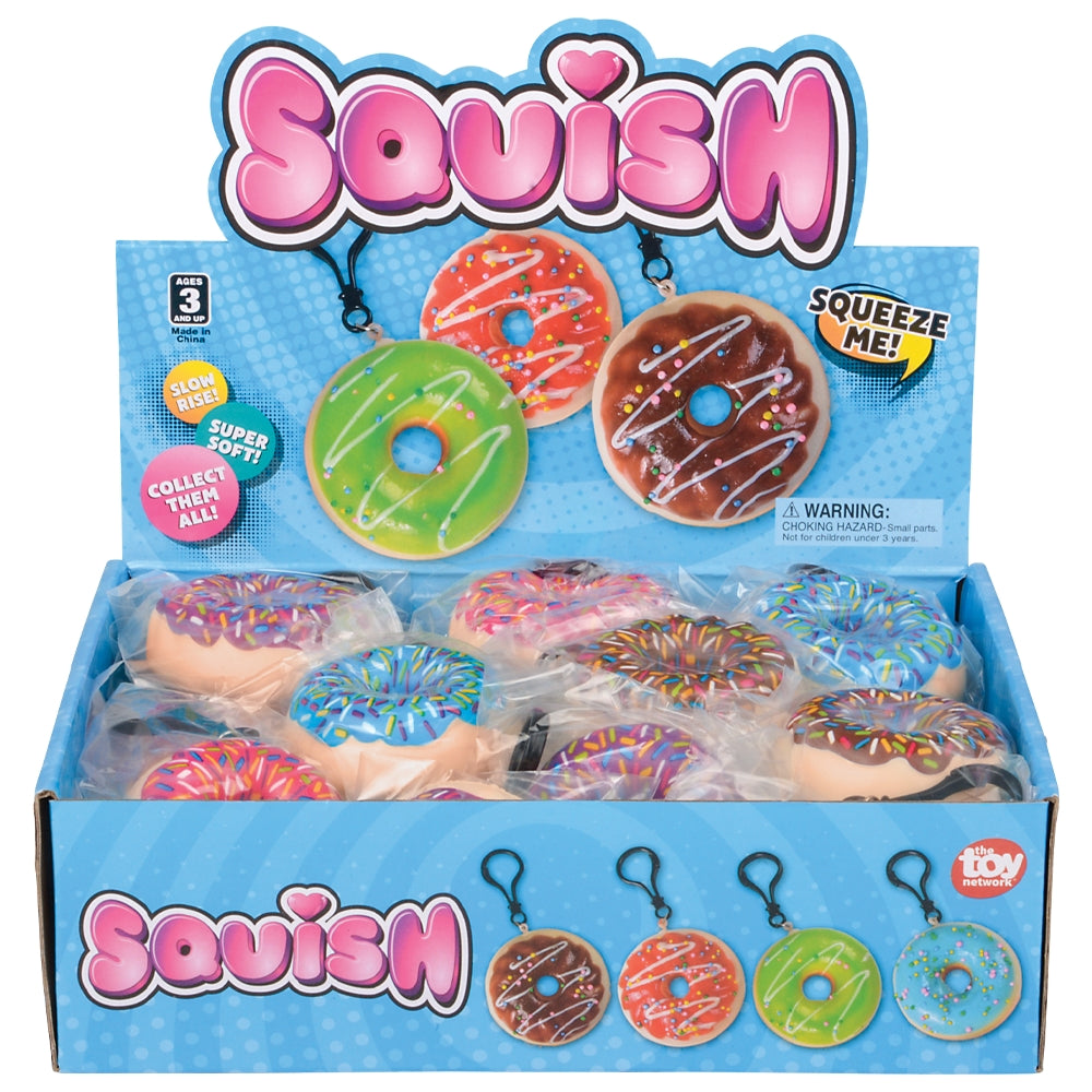 Squish Donut Backpack Clip (24 Pc Display)
