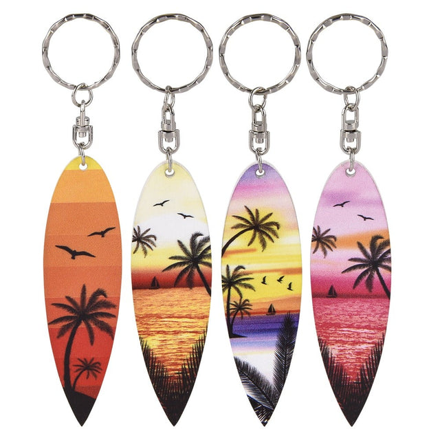 Wooden Surfboard Keychain (1 DZ)