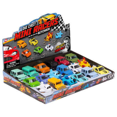 Die-Cast Vehicle Keychain Assortment (18 Ct)