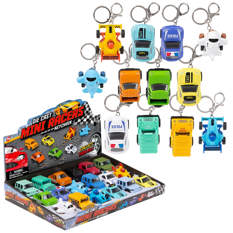 Die-Cast Vehicle Keychain Assortment (18 Ct)