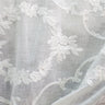 Kelly Embroidered Floral Sheer Polyester Fabric - Beige, Gray, Ivory, White, Flax, 110" Width (1 Yard)