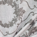 Kelly Embroidered Floral Sheer Polyester Fabric - Beige, Gray, Ivory, White, Flax, 110" Width (1 Yard)