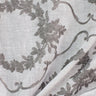 Kelly Embroidered Floral Sheer Polyester Fabric - Beige, Gray, Ivory, White, Flax, 110" Width (1 Yard)