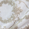 Kelly Embroidered Floral Sheer Polyester Fabric - Beige, Gray, Ivory, White, Flax, 110" Width (1 Yard)