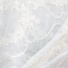 Kelly Embroidered Floral Sheer Polyester Fabric - Beige, Gray, Ivory, White, Flax, 110" Width (1 Yard)