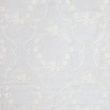 Kelly Embroidered Floral Sheer Polyester Fabric - Beige, Gray, Ivory, White, Flax, 110" Width (1 Yard)