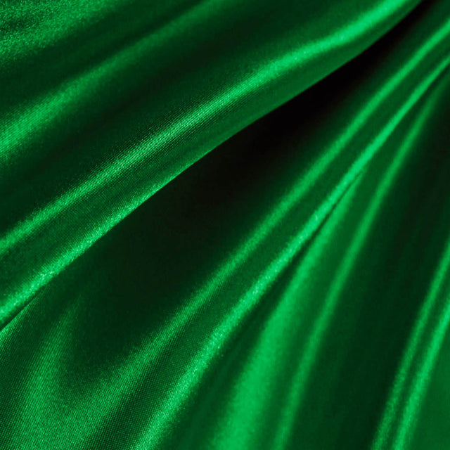 Emerald Green Poly Satin Fabric,