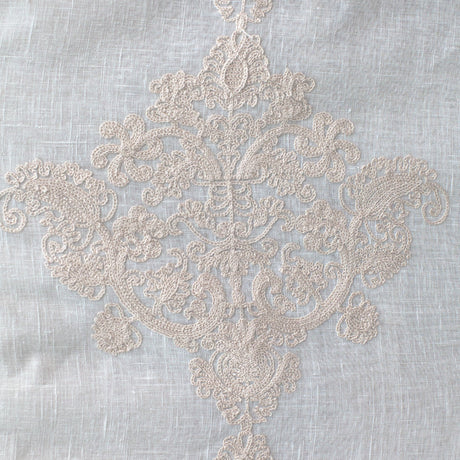 Kendall Fabric Polyester Sheer Fabric - Damask Embroidered, 110" Width (1 Yard)
