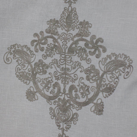Kendall Fabric Polyester Sheer Fabric - Damask Embroidered, 110" Width (1 Yard)