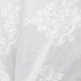 Kendall Fabric Polyester Sheer Fabric - Damask Embroidered, 110" Width (1 Yard)