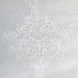 Kendall Fabric Polyester Sheer Fabric - Damask Embroidered, 110" Width (1 Yard)