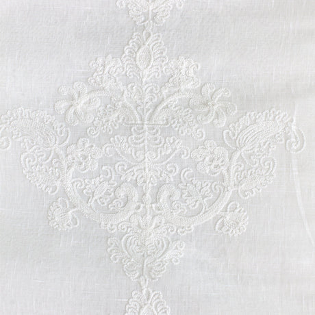 Kendall Fabric Polyester Sheer Fabric - Damask Embroidered, 110" Width (1 Yard)