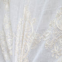 Kendall Fabric Polyester Sheer Fabric - Damask Embroidered, 110" Width (1 Yard)