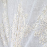Kendall Fabric Polyester Sheer Fabric - Damask Embroidered, 110" Width (1 Yard)