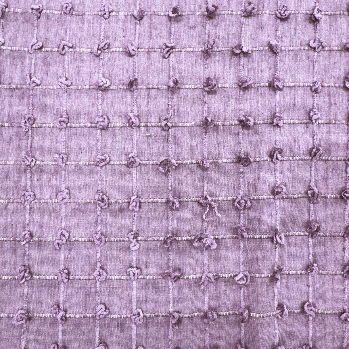 Kerala Small Square Tufted Knots Silk Fabric - 62% Silk, 38% Viscose, 54" Width (1 Yard)