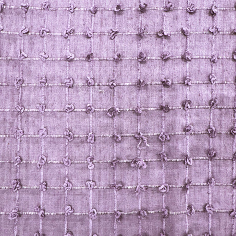 Kerala Small Square Tufted Knots Silk Fabric - 62% Silk, 38% Viscose, 54" Width (1 Yard)