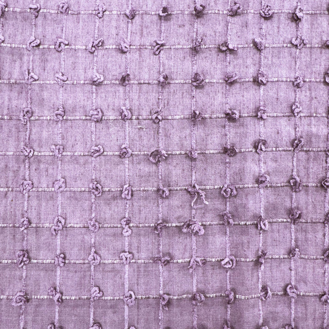 Kerala Small Square Tufted Knots Silk Fabric - 62% Silk, 38% Viscose, 54" Width (1 Yard)