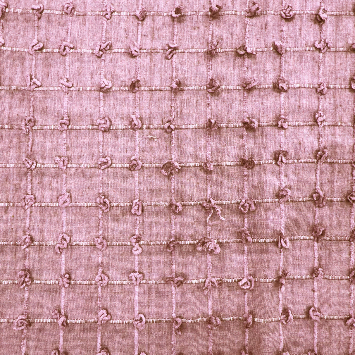 Kerala Small Square Tufted Knots Silk Fabric - 62% Silk, 38% Viscose, 54" Width (1 Yard)