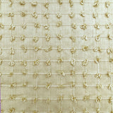 Kerala Small Square Tufted Knots Silk Fabric - 62% Silk, 38% Viscose, 54" Width (1 Yard)