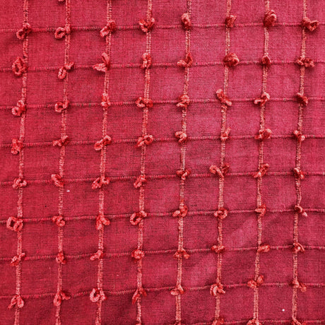 Kerala Small Square Tufted Knots Silk Fabric - 62% Silk, 38% Viscose, 54" Width (1 Yard)