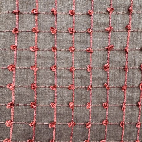 Kerala Small Square Tufted Knots Silk Fabric - 62% Silk, 38% Viscose, 54" Width (1 Yard)