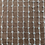 Kerala Small Square Tufted Knots Silk Fabric - 62% Silk, 38% Viscose, 54" Width (1 Yard)