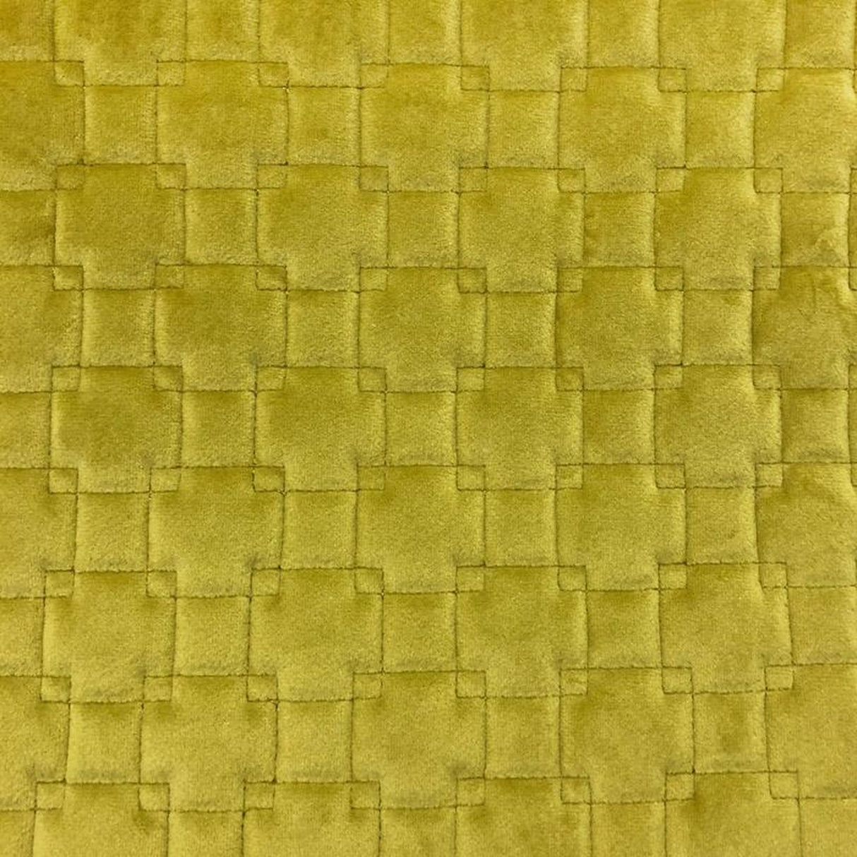 Kerry Quilted Velvet Fabric - Embossed Square Pattern, 58" Width (1 Yard)