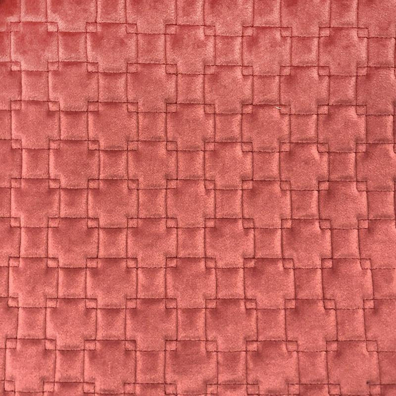 Kerry Quilted Velvet Fabric - Embossed Square Pattern, 58" Width (1 Yard)