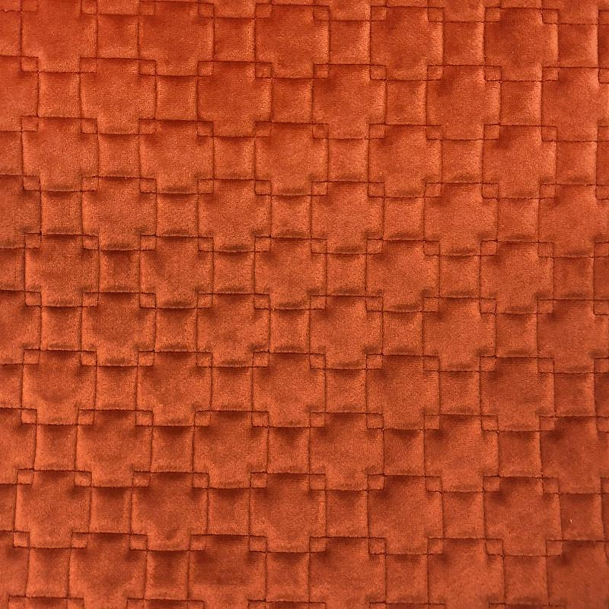 Kerry Quilted Velvet Fabric - Embossed Square Pattern, 58" Width (1 Yard)