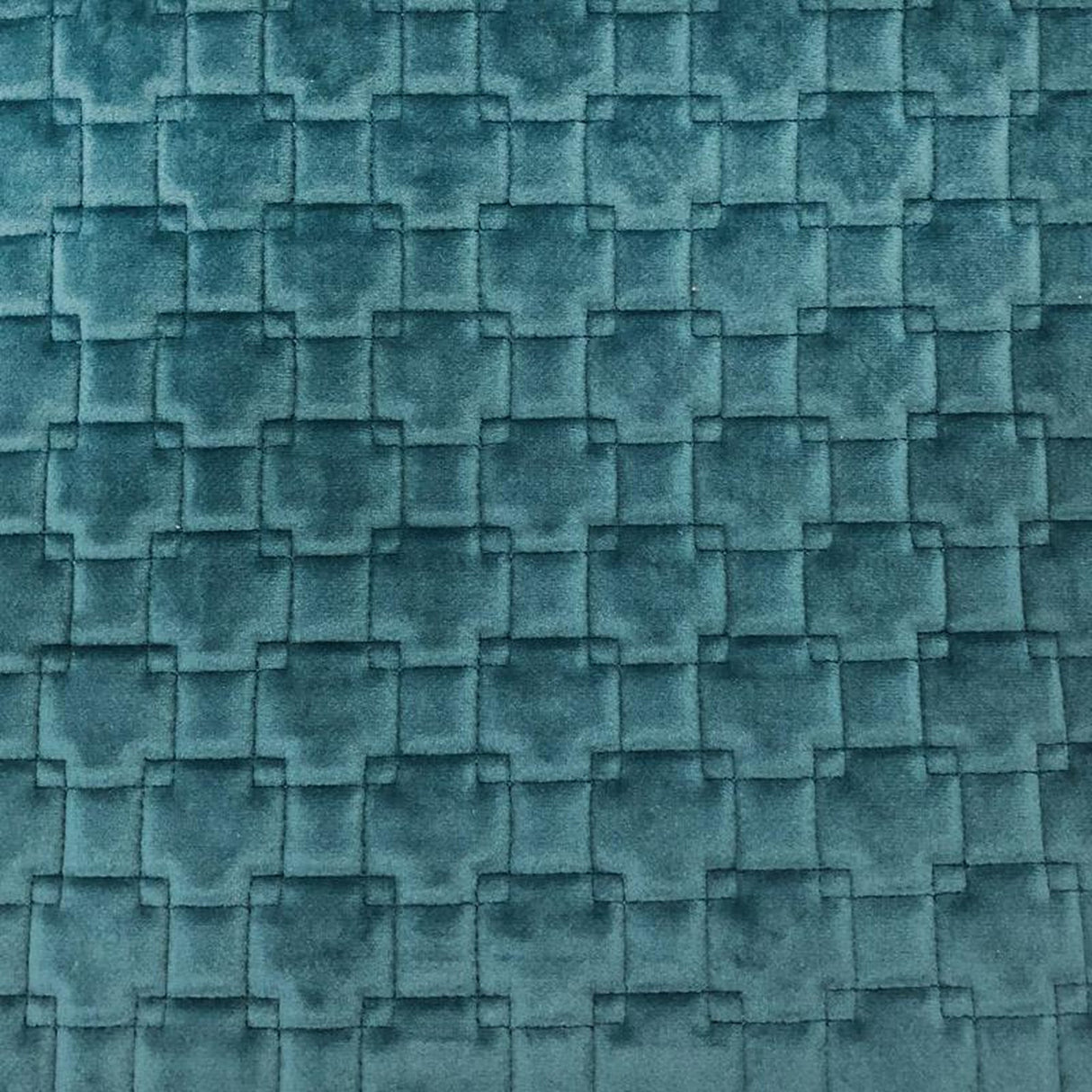 Kerry Quilted Velvet Fabric - Embossed Square Pattern, 58" Width (1 Yard)
