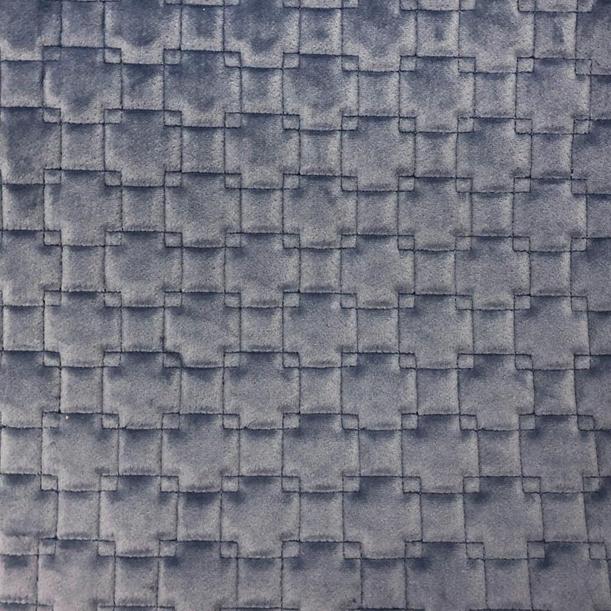 Kerry Quilted Velvet Fabric - Embossed Square Pattern, 58" Width (1 Yard)