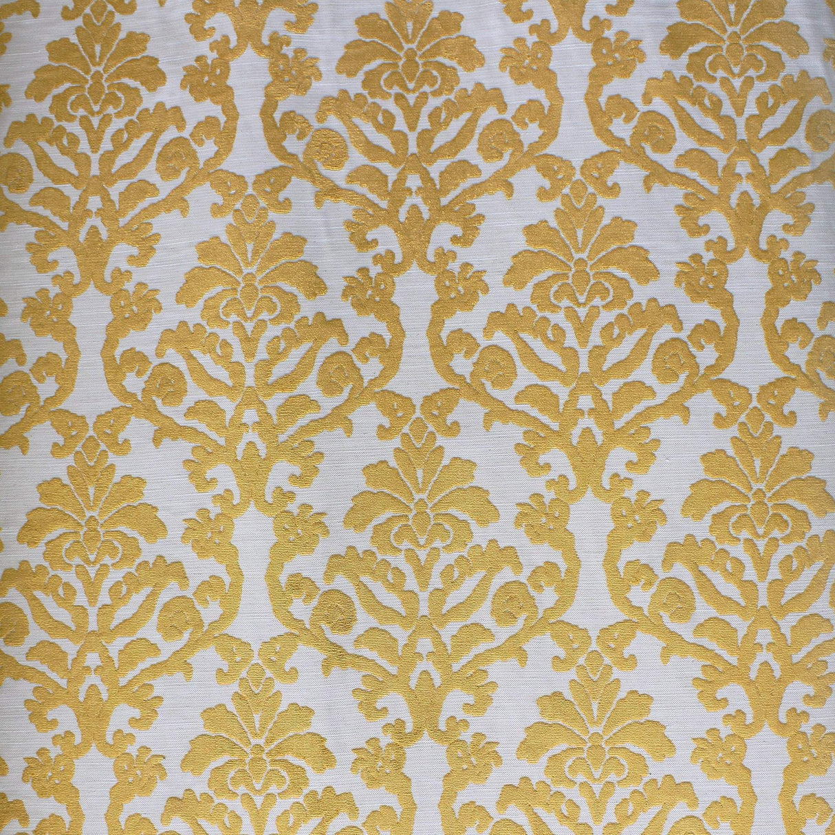 Kiana Damask Cut Velvet On Linen Look Fabric - All Over Damask, 56" Width (1 Yard)