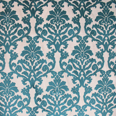 Kiana Damask Cut Velvet On Linen Look Fabric - All Over Damask, 56" Width (1 Yard)