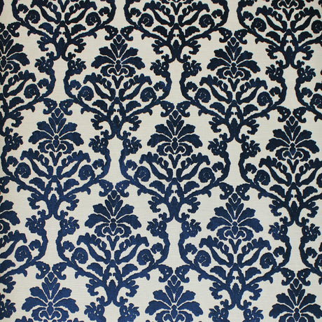 Kiana Damask Cut Velvet On Linen Look Fabric - All Over Damask, 56" Width (1 Yard)