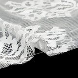 Nylon and Rayon Raschel Lace Panel with Finished Edges - Ivory Blooming Bunches and Borders