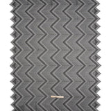 Recycled Nylon Raschel Lace Panel With Finished Edges - Black Geometric Chevrons