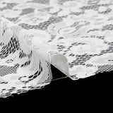 Nylon and Rayon Raschel Lace Panel with Finished Edges - Ivory Florals and Curls