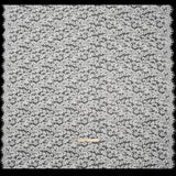 Nylon and Rayon Raschel Lace Panel with Finished Edges - Ivory Florals and Curls