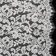 Nylon and Rayon Raschel Lace Panel with Finished Edges - Ivory Florals and Curls