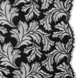 Nylon and Rayon Raschel Lace Panel with Finished Edges - Black Floating Leaves