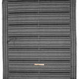 Luminous Corded Lace Panel with Finished Fringed Edges - Black Dot and Leaf Stripes
