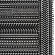 Luminous Corded Lace Panel with Finished Fringed Edges - Black Dot and Leaf Stripes