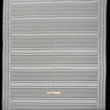 Luminous Corded Lace Panel with Finished Fringed Edges - Ivory Dot and Leaf Stripes