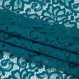 Corded Lace Panel with Petal Scalloped And Fringed Edges - Spice Blue Floral